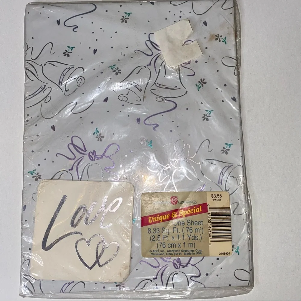 NWT Vintage American Greetings Gift Wrap Bridal Birthday Wedding Bundle of 7